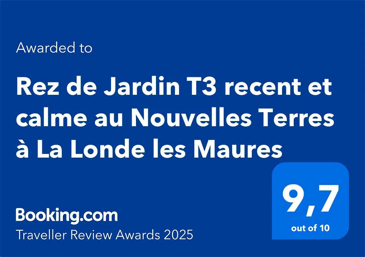 Rez De Jardin T3 Recent Et Calme Au Nouvelles Terres A La Londe Les Maures Apartment